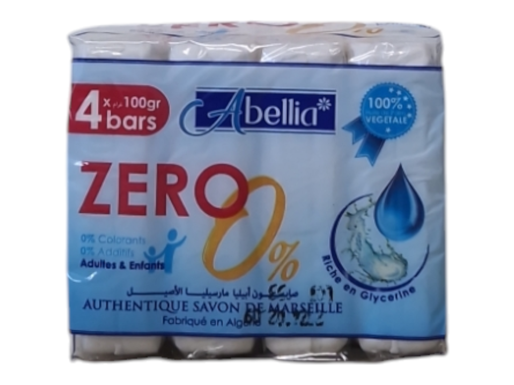 ABELLIA zero savon de marseilla  100g*4