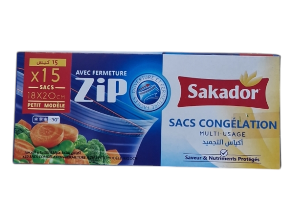 ZIP sacs congélation 15p 18*20sm