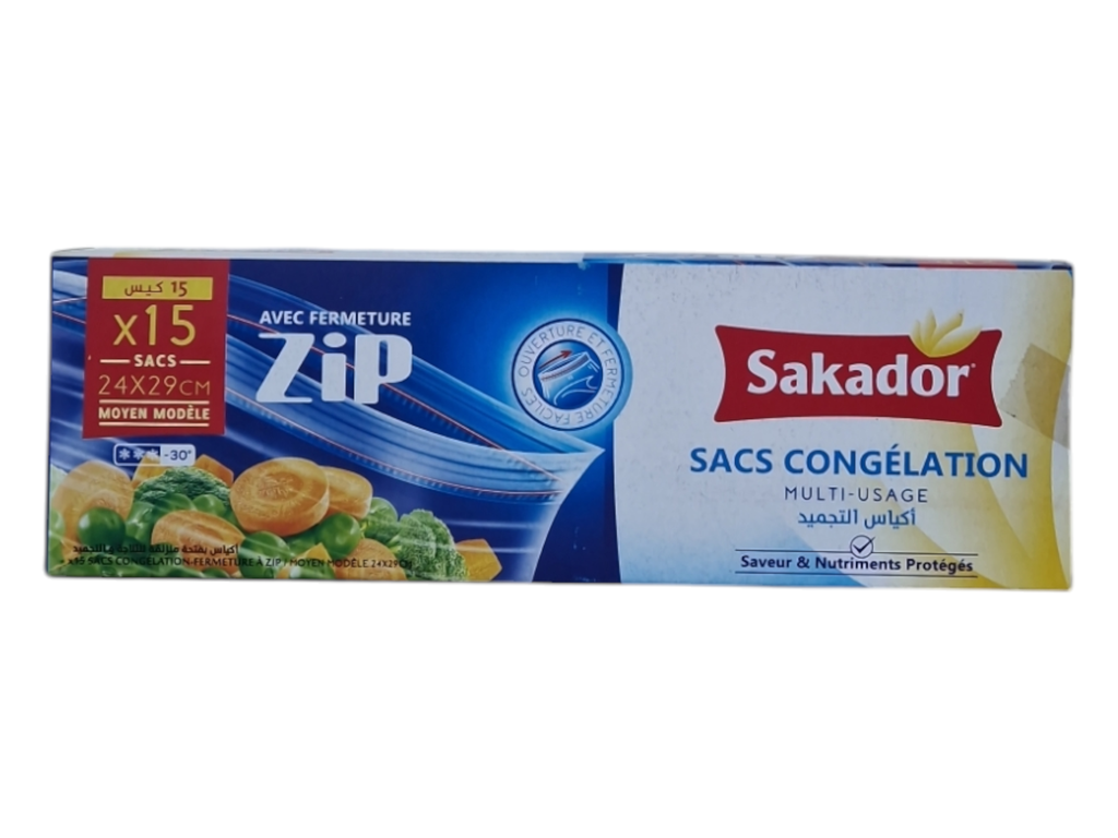ZIP sacs congélation 15p 24*29sm
