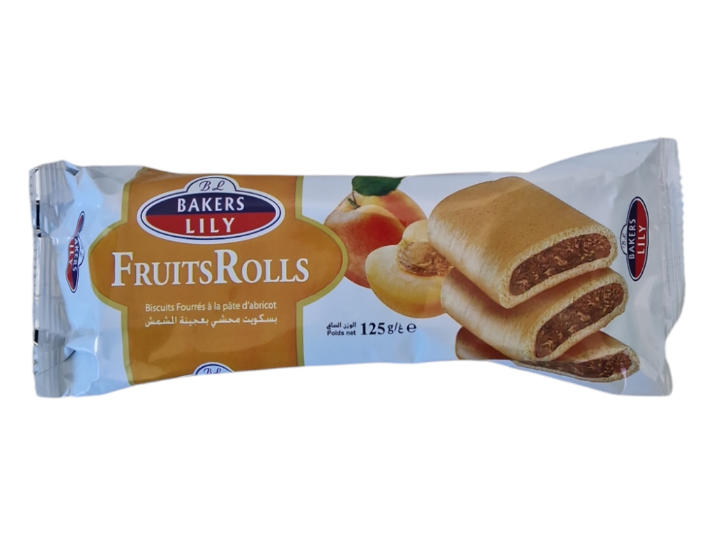 BAKERS LILY biscuit abricot rolls 125g