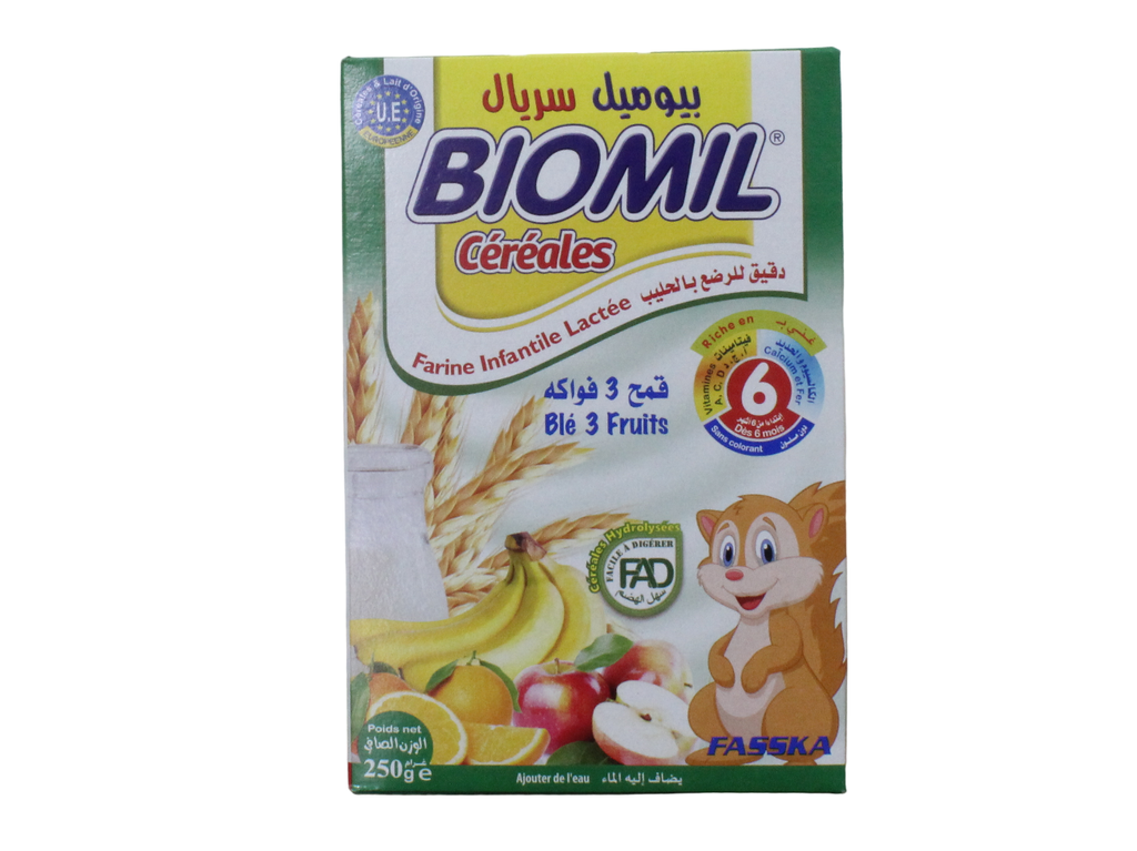 BIOMIL farine infantile blé 3 fruit 250g
