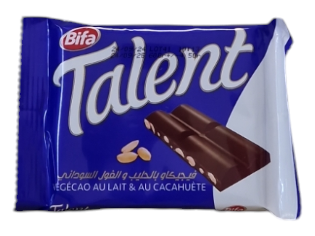 TALENT chocolat au cacaoute 50g