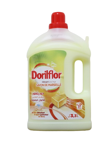 DORILFLOR détardent pour linge savon de marsille 3.3l