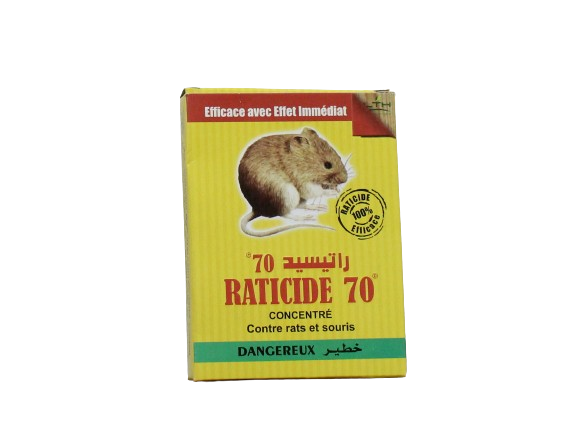RATICIDE 70 anti rats et souris 3 g