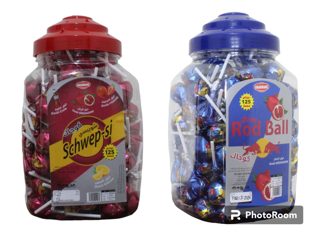 ROD BALL+schwepsi sucette 125p