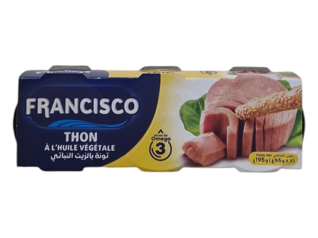 FRANCISCO thon a l'huile végétale 65g*3