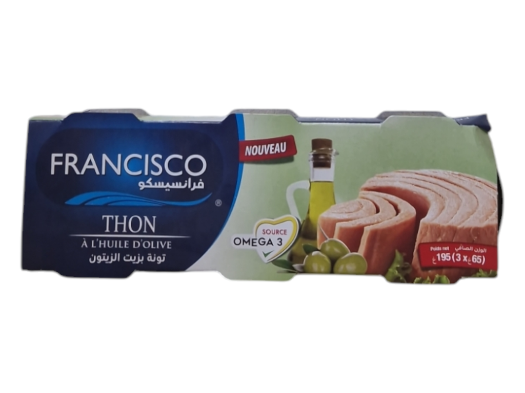 FRANCISCO thon a l'huile d'olive 65g*3