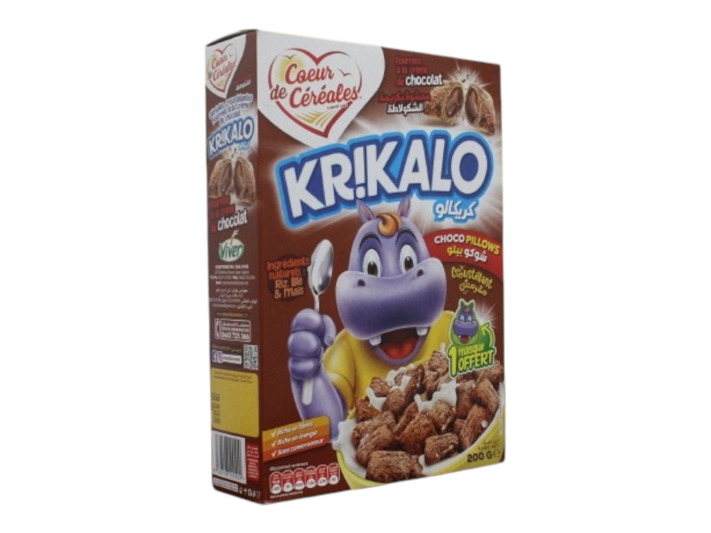KRIKALO cœur de céréales choco pillows 200 g