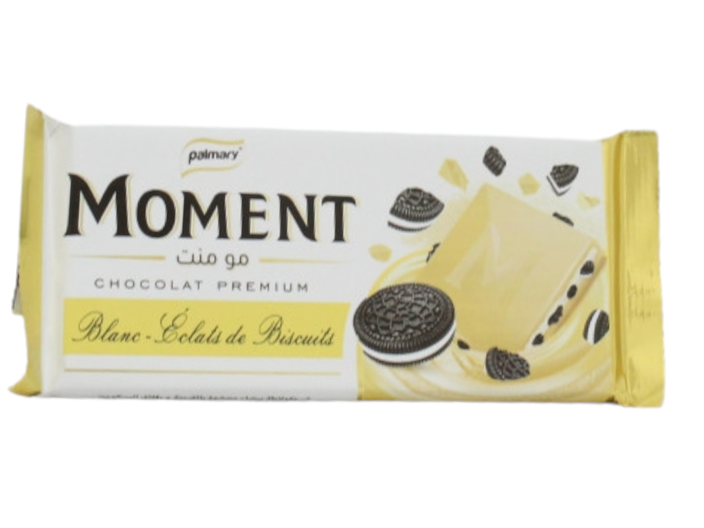 MOMENT chocolat balanc- eclats de biscuits 95g