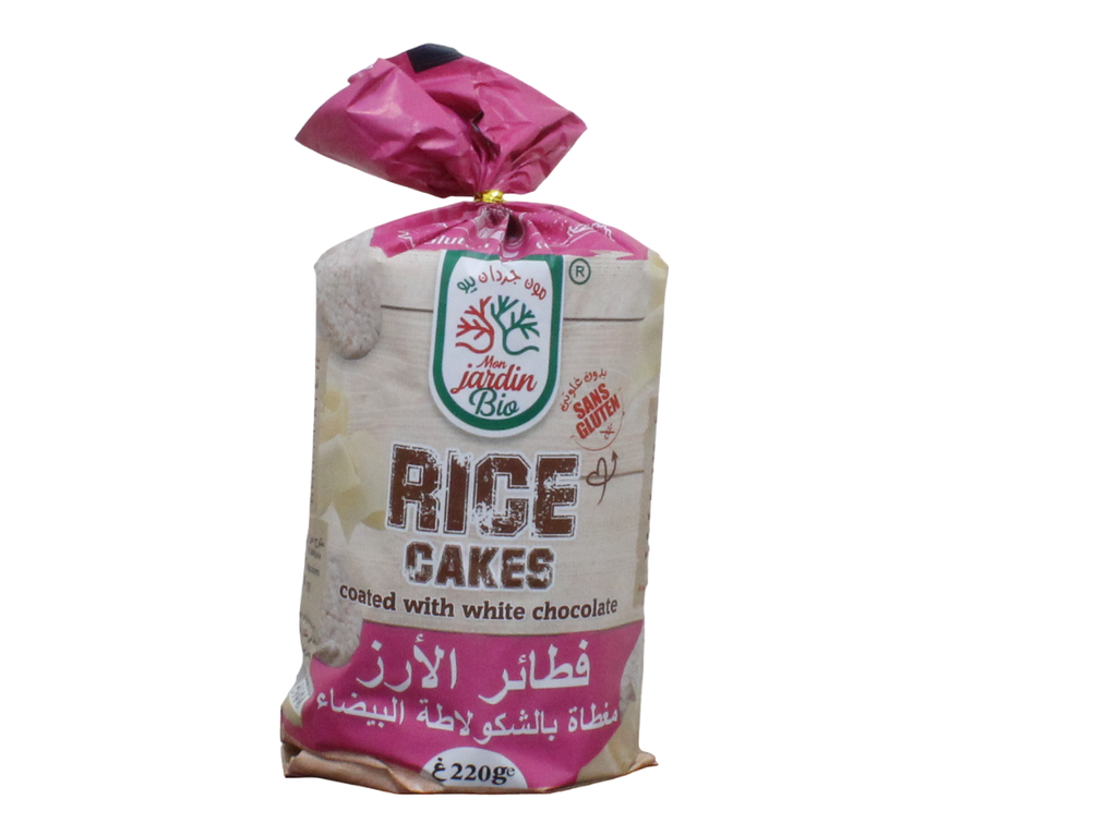 MON JARDIN cakes ric couvert de chocolat blanc 220g