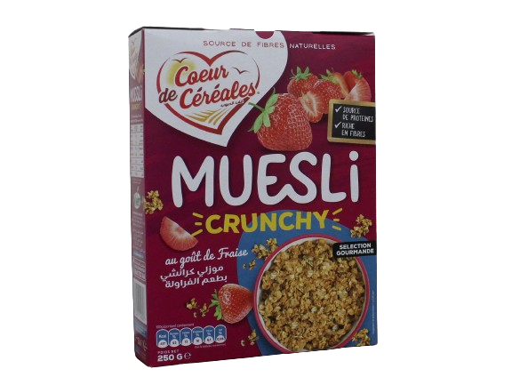 MUESLI cœur de céréales au gout de fraise 250g