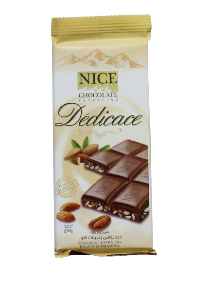 NICE chocolat dédicace éclat d'amandes 90g