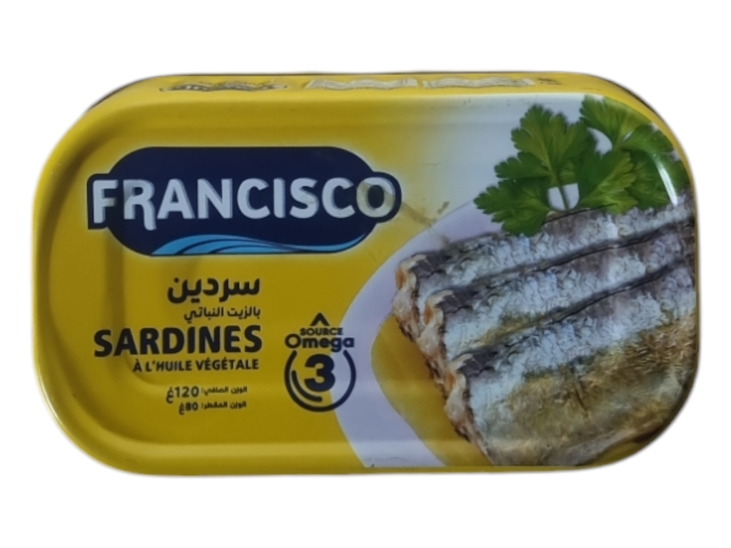 FRANCISCO sardines a l'huile végétale 120g