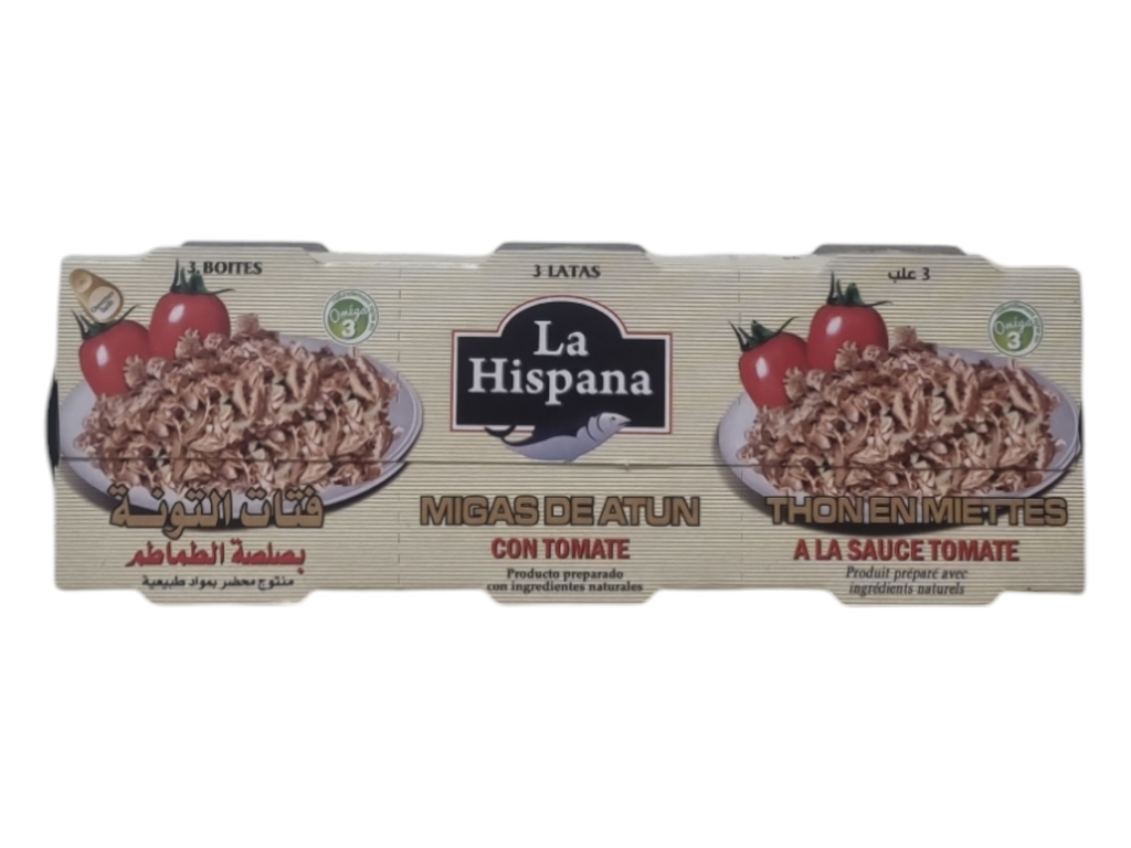 LA HISPANA thon en miettes a la sauce tomate 65g*3