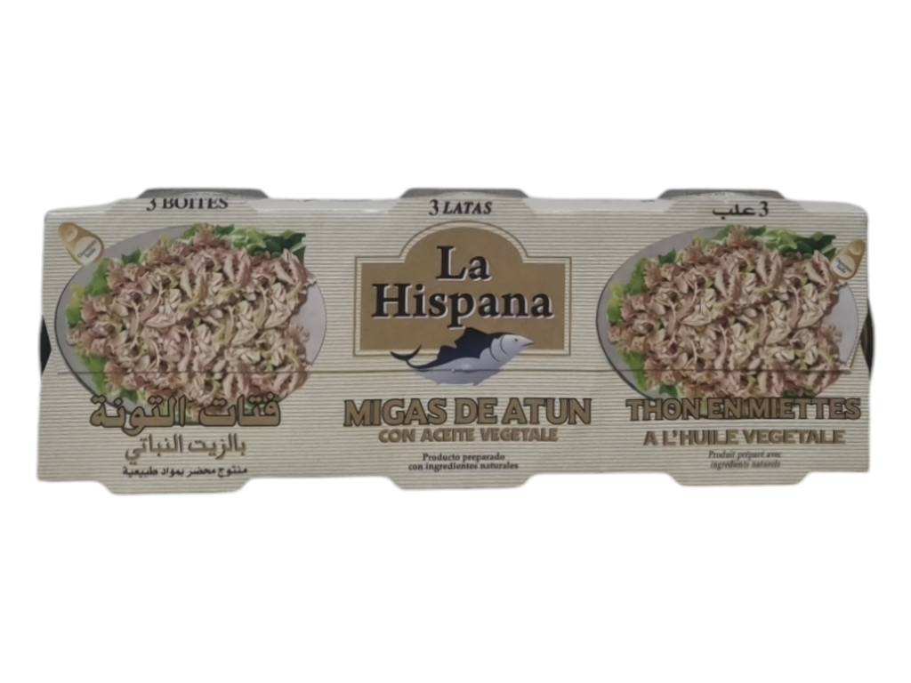 LA HISPANA thon en miettes a l'huile vegetale 65g*3