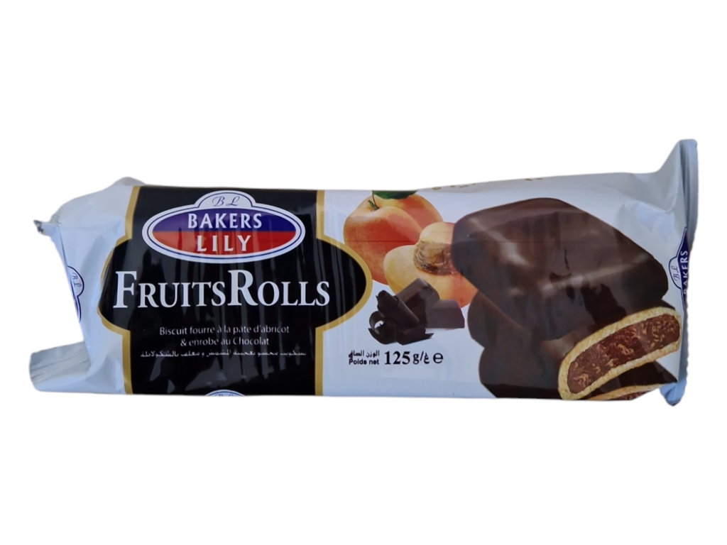BAKERS LILY biscuit peche enrobe au chocolat 125g
