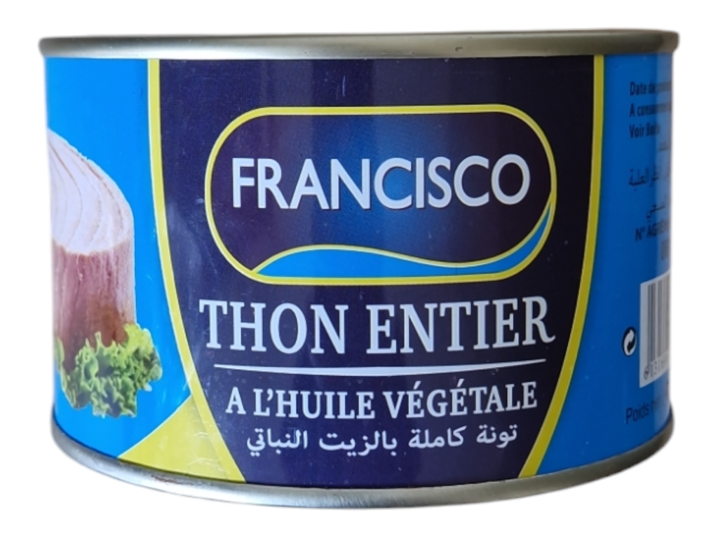 FRANCISCO thon entier a l'huile végétale 400g