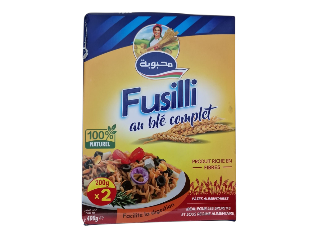 MAHBOUBA fusilli au blé complet 400 g