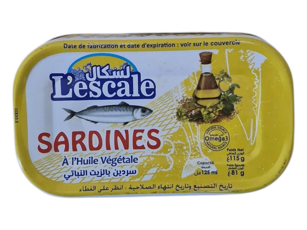 l'ESCALE sardines a l'huile végétale 125ml