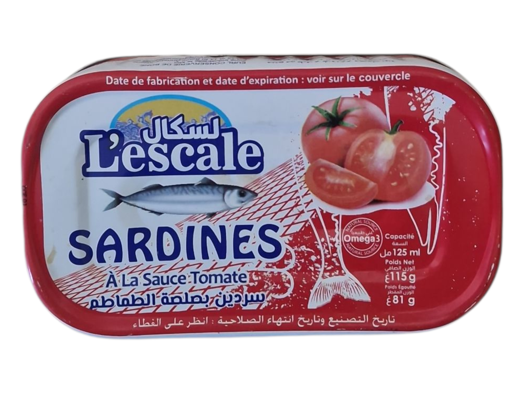l'ESCALE sardines a la sauce tomate 125ml