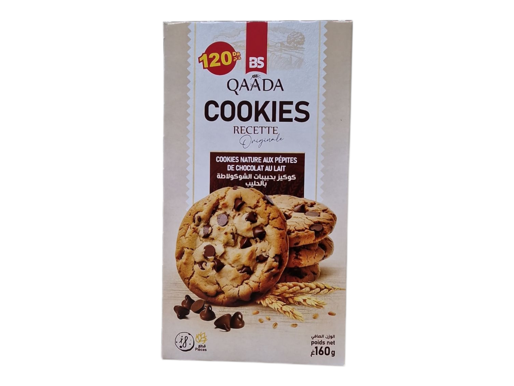 QAADA cookies biscuit aux pépite de chocolat au lait160g