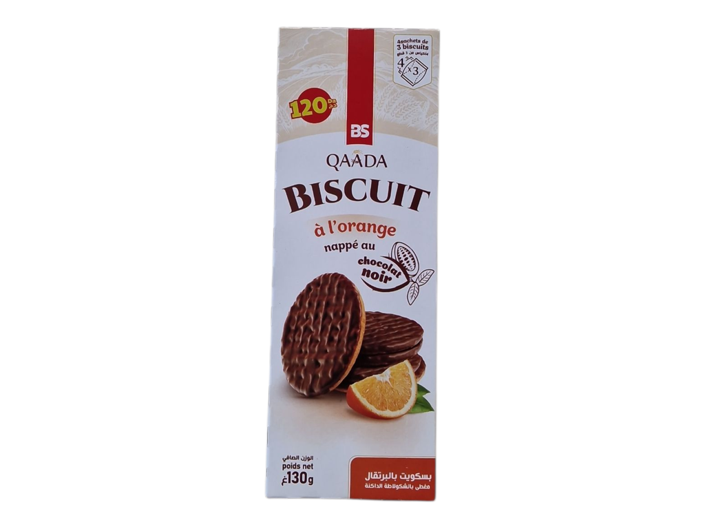QAADA brut biscuit orange chocolat noir130g