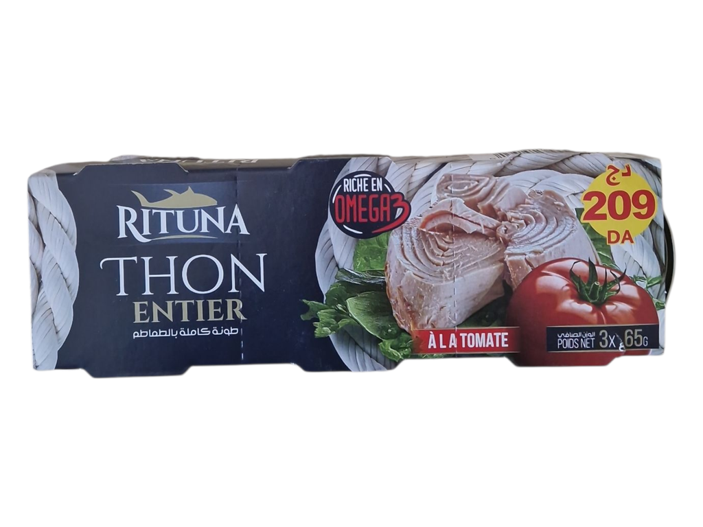RITUNA thon entier a la sauce tomate 65g*3