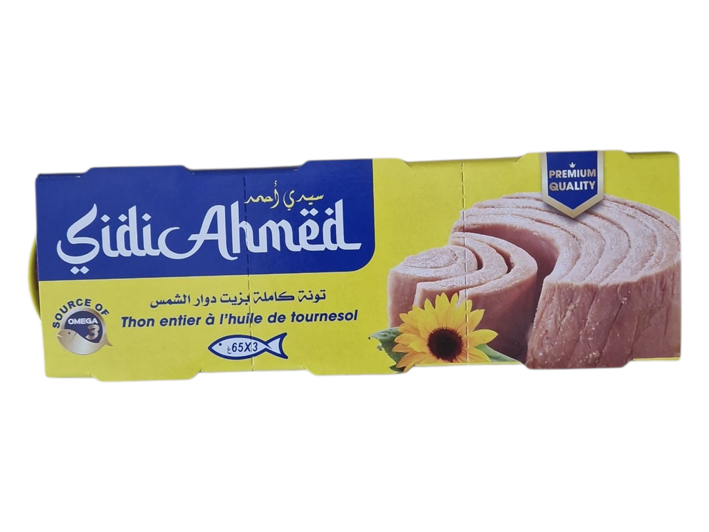 SIDI AHMED thon entier a l'huile de tournesol 65g*3